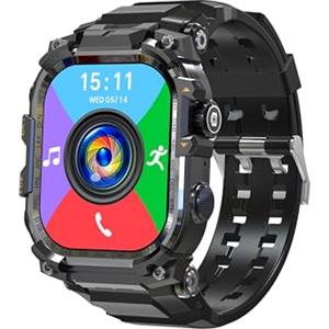 Rainbuvvy 4G Smart Watch Quad Core 3GB 32GB Fotocamera Rotante Orologio da Uomo 2.06 "AMOLED HD Schermo Smartwatch WiFi Bluetooth GPS Fitness Tracker Orologio Sportivo (Nero)