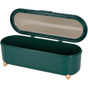 Eclove Scatola per Posate con Coperchio, Contenitore per Posate con Vassoio Scolapiatti Estraibile, Portaposate Asciugare in Plastica, Organizer per Utensili per Bacchette Coltello Forchetta Cucchiaio