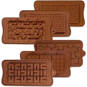 VEINARDYL 6 pz Stampi per Barrette di Cioccolato, VEINARDYL Stampo per barrette di cioccolato in silicone Stampo per fondente Kit per la preparazione di cioccolato antiaderente Stampi - 6 forme
