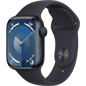 Apple Watch Series 9 GPS 41mm Smartwatch con cassa in alluminio color mezzanotte e Cinturino Sport mezzanotte - S/M. Fitness tracker, app Livelli O₂, display Retina always-on, resistente all'acqua