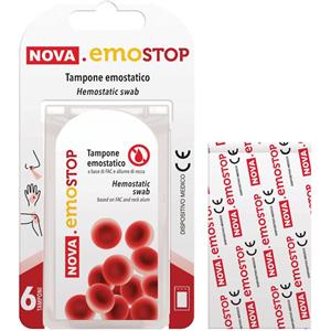 NOVA ARGENTIA NOVA EMOSTOP - Tampone Emostatico per Ferite Superficiali, 6 Pezzi