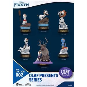 Beast Kingdom Set di Statuette Mini Diorama Olaf Presents - 6 Pezzi in PVC da 12 cm