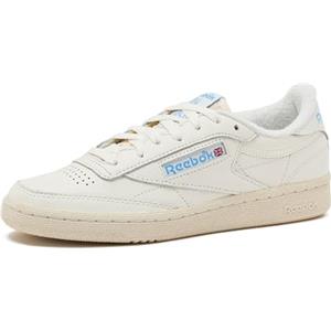 Reebok Club C 85 Vintage Tennis Sneakers for Women, Casual White Womens Shoes, Scarpe da Passeggio Donna, Gesso Alabastro Azzurro Cielo, 36 EU