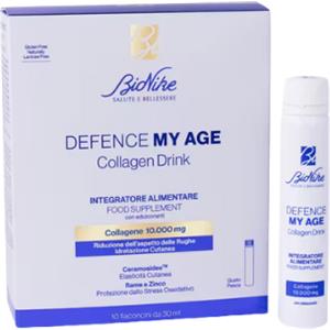 Bionike Defence My Age Collagene Drink - Integratore con Collagene Marino e Ceramosides, 10 Flaconcini da 30 ml