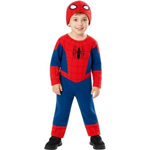 Rubie's RUBIES - Marvel ufficiale - Costume da bambino classico Spider-Man - 2/3 anni - Costume con tuta + berretto. Per Carnevale, Halloween, Compleanno