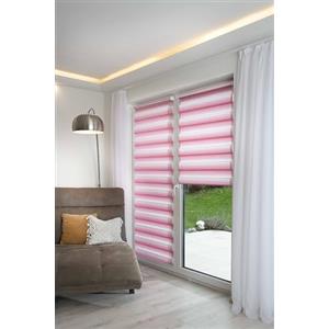 Khome K-home® Tenda a rullo doppia Klemmfix, Madrid, senza fori, rosa, larghezza 30 x altezza 150 cm