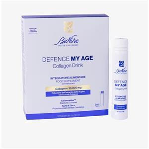 Bionike Defence My Age Collagene Drink - Integratore con Collagene Marino e Ceramosides, 10 Flaconcini da 30 ml