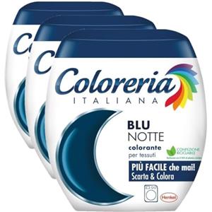 Coloreria Italiana Grey Colorante Tessuti e Vestiti in Lavatrice, colore Blu notte, 1 Confezione, 350 g (Confezione da 3)
