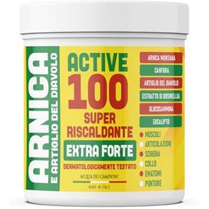 ACQUA DEI CAMPIONI Active 100 Arnica Forte e Artiglio del Diavolo Extra Forte 600ml Crema Riscaldante per Disturbi Articolari, Muscolari e Collo Made In Italy