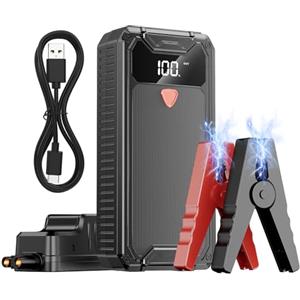 Ockwred Avviatore Batteria Auto, 4000A 26800mAh Emergenza per Auto Booster Avviamento Moto(Fino a 10L Benzina e 8L Diesel) Jump Start con LED con Display USB Torcia a Jump Starter Power Bank Jump Box