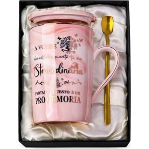 Biching Regalo Donna Compleanno, Regalo Amica, Regali Donna Tazza da Caffè in Ceramica da 400ml Originale Utile Personalizzato Regali Natale Donne, Migliore Amica, Sorelle, Mamma, Collega