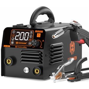 H HZXVOGEN Saldatrice MIG HZXVOGEN HVM200 da 135 A, senza gas, 3 in 1, Lift TIG, MMA Sticker, inverter IGBT portatile da 240 V senza gas e display LED digitale intelligente. Leggero e compatto.