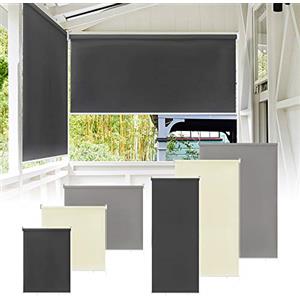 UISEBRT, tenda a rullo per esterni, verticale, avvolgibile per balconi, protezione dai raggi UV (180 x 240 cm, beige)