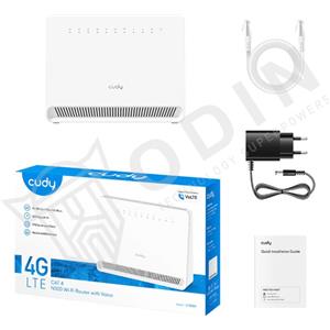 CUDY LT400V Router wi-fi 4G N300 con slot nano-SIM e wifi 300 Mbps con 4 porte LAN e porta RJ11 per soluzioni VoLTE