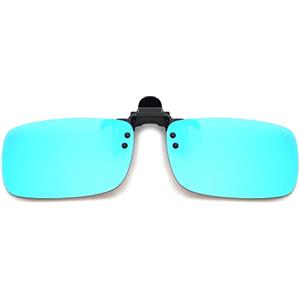 JM Clip Occhiali da Sole Polarizzata con Lenti Flip Up Senza Montatura per Occhiali da Vista Blu