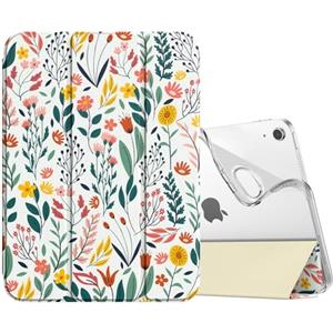 TiMOVO Cover per iPad A16 11 Generazione 11 Pollici 2025, iPad 10 Generazione 2022 10,9", Custodia Sottile protettiva Retro Traslucido in TPU, Funzione di Auto Sveglia/Sonno, Fiori