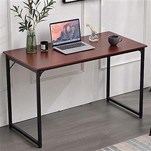BAKAJI Scrivania Tavolo da Lavoro Porta Pc Computer Piano in Legno MDF con Struttura in Metallo Arredamento Casa Ufficio Cameretta Design Moderno Industriale Dimensione 120 x 60 x H74 cm (Teak)