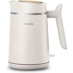 Philips Bollitore Elettrico Eco Conscious Edition, 1,7 L, 2200 W, Plastica Bio-Based al 100%, Spegnimento Automatico, Base Girevole a 360°, Indicatore Luminoso, Colore Bianco Seta (HD9365/10)