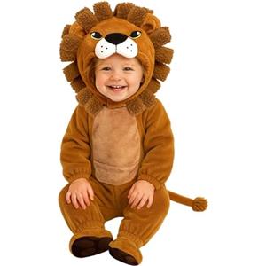 Morph Costume Leone Bambino, Vestito Carnevale Leone per Bambini, Pigiama Leone per Feste, Halloween e Compleanni S