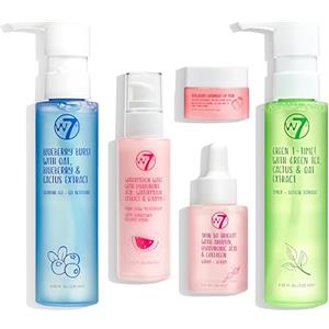 W7 Confezione regalo cosmetici viso fai da te - Crema idratante, siero, tonico, detergente e maschera labbra - Kit skincare fai da te per una pelle bella e naturale.