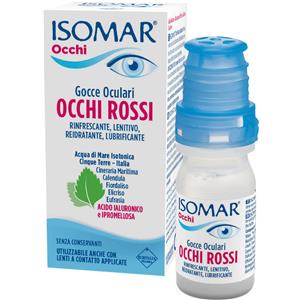 Isomar Occhi Rossi Gocce Oculari Acido Ialuronico 0,20% 10 ml - Sollievo per Arrossamento e Irritazione Oculare