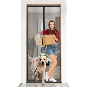 ESMAYULO Zanzariera Magnetica 90x190 cm, Facile da Installare, Senza Bisogno di Attrezzi, Adatto ai Bambini e Agli Animali Domestici. Nero