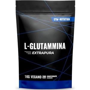 Gym Nutrition Glutammina in Polvere - 1 KG - 200 Porzioni - L-Glutammina Extra Pura con Vitamina B6 - Vegana e Prodotta in Germania - Glutamina Polvere