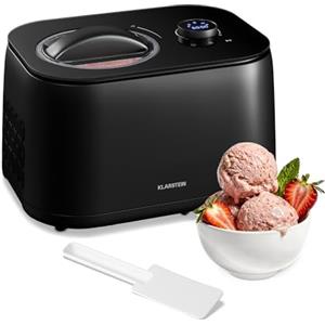 Klarstein FrostFusion Gelatiera Autorefrigerante - 3-in-1 Macchina Gelato, Granite & Yogurt, 1L, Compressore, Touch & Manopola, Acciaio Inox, Display LED, Facile da Pulire