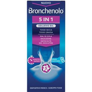 Perrigo Bronchenolo 5 in 1 Sciroppo 120 ml - Sollievo da Tosse Secca e Grassa, Mal di Gola e Raucedine