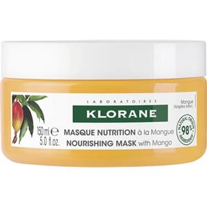 KLORANE Maschera Nutritiva e Ristrutturante al Mango 150 ml - 98% Ingredienti Naturali, Nutre e Ripara i Capelli Secchi