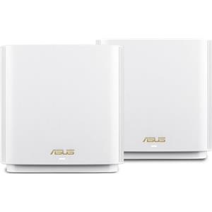 Asus ZenWiFi AX XT8 (W-2-PK) Tri-band Mesh WiFi 6 System (2 pezzi) - Bianco
