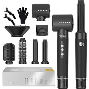 UKLISS Hair Styler 7 in 1 Pro, Hair Dryer & Spazzola Asciugacapelli Set con Arricciacapelli Automatico, Spazzola ad Aria Calda, Thermal Brush, Spazzola Lisciante Capelli, Regali per Donne Styling