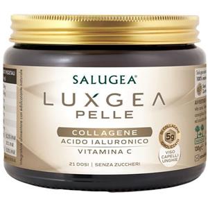 LUXGEA Pelle - Integratore Alimentare con Collagene, Vitamina C e Acido Ialuronico per la Bellezza di Pelle, Capelli e Unghie - 130 g
