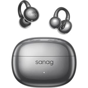 SANAG Z60S Cuffie Open Ear, Auricolari Clip Aperta Bluetooth Wireless, IPX4 Impermeabile, Cancellazione del Rumore Chiamate, 50 Ore di Riproduzione per Sport e Corsa, Impostazioni EQ