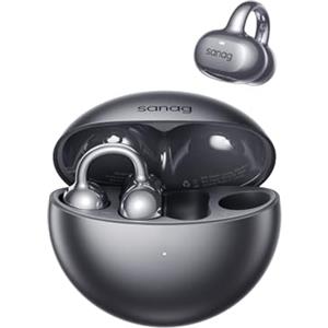 SANAG S6s Ultra Cuffie Bluetooth, Auricolari a Orecchio Aperto, Clip per Orecchie, Suono Straordinario, IP67, Bluetooth 6.0, Chiamate Chiare e AI, 42H di Autonomia, Rapida USBC, Personalizzazione APP