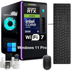 Alienware Aurora R16 Gaming Desktop - NVIDIA RTX 5080 16GB GDDR7 - Intel 24-Core Ultra 9 285K (AI NPU) - 64GB DDR5 - 4TB SDD - 2TB HDD - WiFi 7 - 1000W raffreddato a liquido - Win 11 Pro - w/accessori