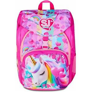 SJ GANG STYLE JAM GANG Zaino Scuola Primino, Fucsia, Zaino Monoscomparto con doppia tasca frontale, 20 L, Zaino Scuola Elementare, Zaino Bambina