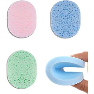 SJBAUTYO 3 Pezzi Spugnette Pulizia Viso, Cosmetico Spugna in Cellulosa, Struccante Detergente Spugne Pads Riutilizzabile, Lavaggio per Esfoliazione Pulizia Profonda, Non Irritanti