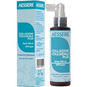 Aessere Srl Collagene Colloidale Plus Spray 100 ml - 1000 ppm per Pelle, Giunture e Tendini