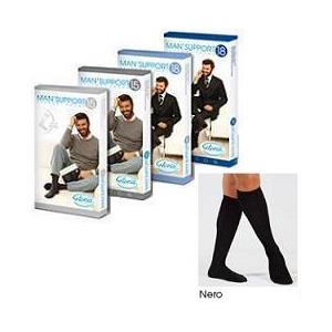 GLORIA MED SpA Gambaletto Man Support 18 Nero - Dispositivo medico confortevole in cotone