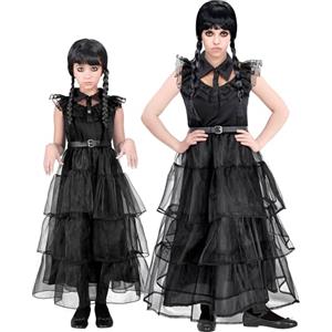 W WIDMANN MILANO Party Fashion - costume bambino Ragazza scura, vestito, mercoledì, costume Halloween