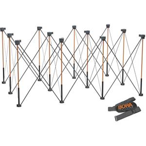 BORA Centipede CT12 - Cavalletto da lavoro pieghevole portatile alto 91,4 cm, con cinghia per il trasporto, banco da lavoro pieghevole, cavalletto da tavolo da costruzione, 1,2 x 1,8 m, 12 puntoni