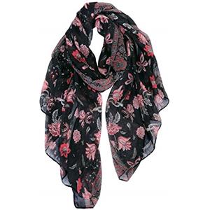 DAMILY Sciarpa Leggera per Donna, Motivo Floreale, Scialle Confortevole, Stola da Foulard, 180*90cm