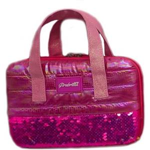 Girabrilla Puffer Make Up Set Fucsia - Beauty Case con Ombretti, Lipgloss e Paillettes Reversibili