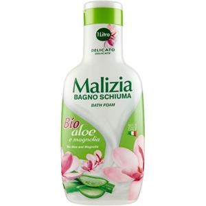 Malizia Bagno Schiuma Bio Aloe e Magnolia 1000 ml - Seducente e Rivitalizzante