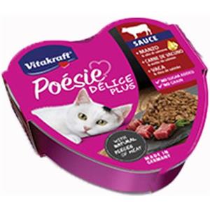 Vitakraft Poésie Délice Plus - Alimento Completo per Gatti con Manzo e Olio di Salmone - 85 g