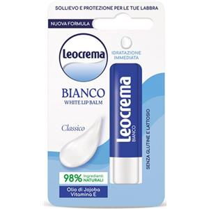Leocrema Lip Balm Bianco 5,5 ml - Idratante e Protettivo con Vitamina E e Olio di Jojoba