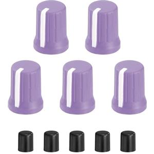 QUARKZMAN 5Pcs Manopole Per Potenziometro, Sostituzione Manopola Di Controllo In Gomma Per Potenziometro A D Per DJ Controller Mixer Console Encoder Altoparlante (Viola Bianco)