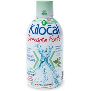 POOL PHARMA Kilocal Drenante Forte - Integratore Alimentare Liquido 500 ml con Estratti Erboristici per Drenaggio e Depurazione - Gusto Tè Verde