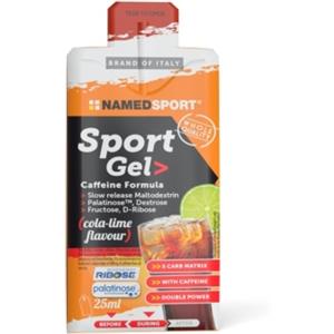 NAMEDSPORT Sport Gel Cola Lime 25ml - Gel Energetico con Carboidrati e Caffeina per Energia Duratura